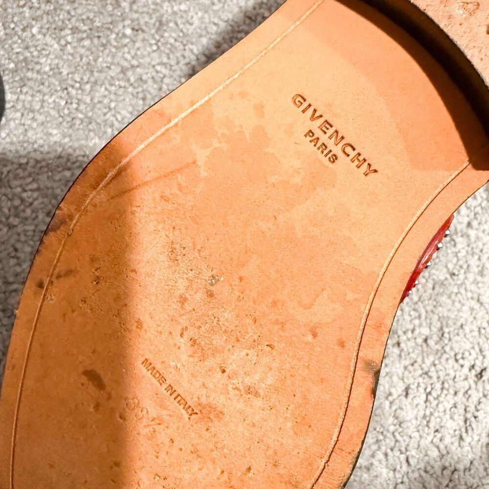 GIVENCHY Calfskin Red Python Embossed Studded Ank… - image 10
